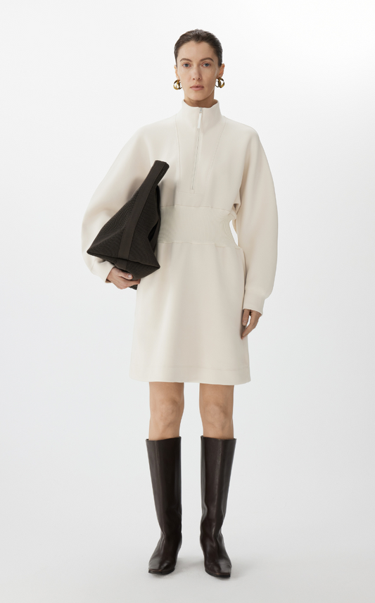 Dress / JNBY Cotton Blend Air-Layer X-Line Long Sleeve Dress