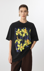 T-shirt / JNBY Hand-Painted Acrylic Floral Graphic T-shirt
