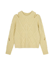 Sweater / JNBY Crew-neck Cut-out Pullover Sweater