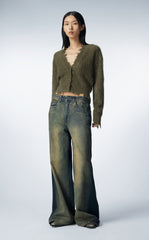 Sweater / JNBY Cropped V-neck Cardigan