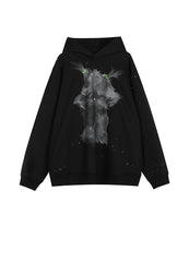 Sweatershirt / JNBY Cotton Print Hooded Sweatershirt