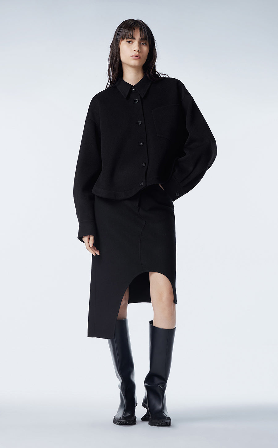 Coat / JNBY Wool-blend Cashmere Cropped Jacket