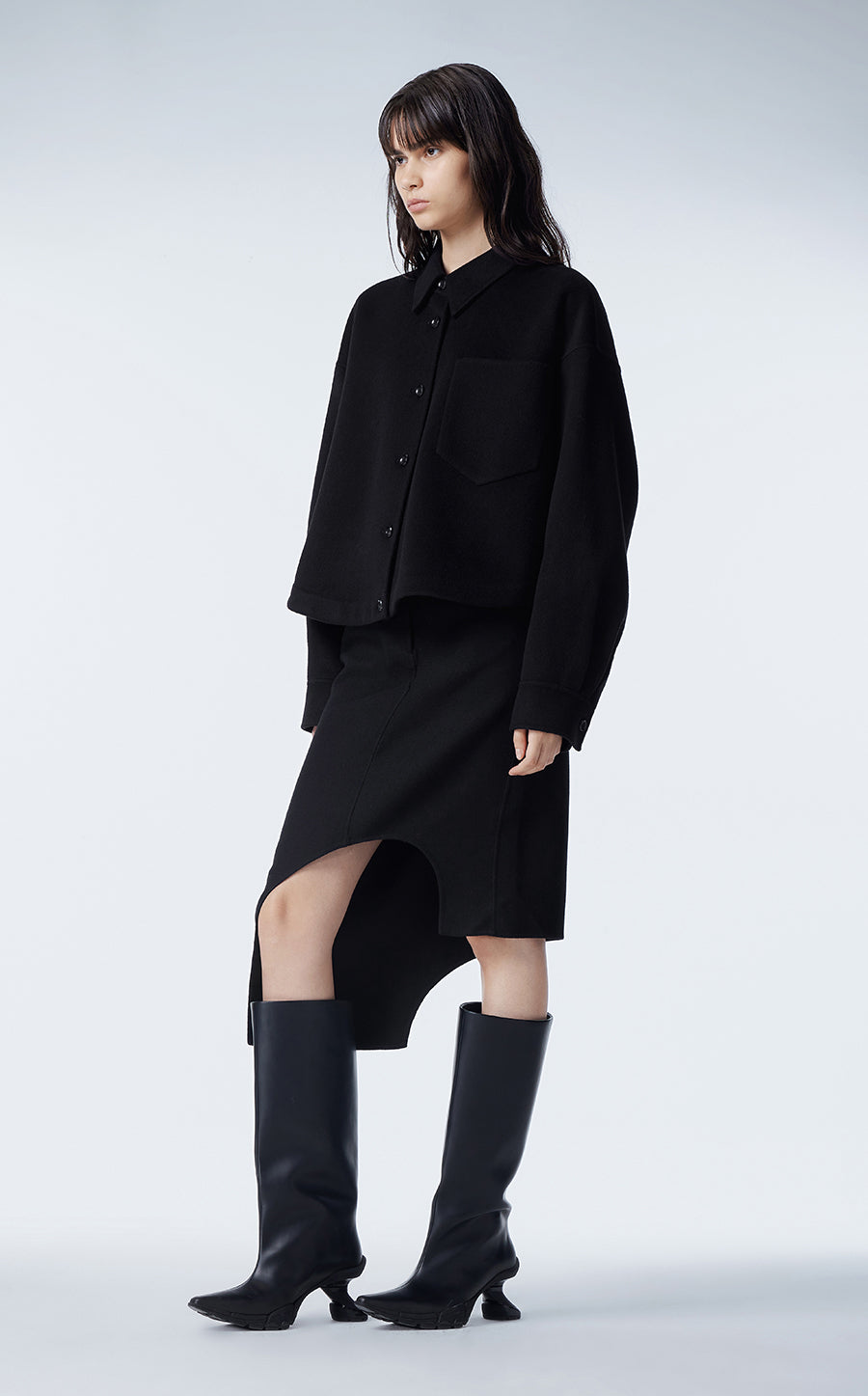 Coat / JNBY Wool-blend Cashmere Cropped Jacket