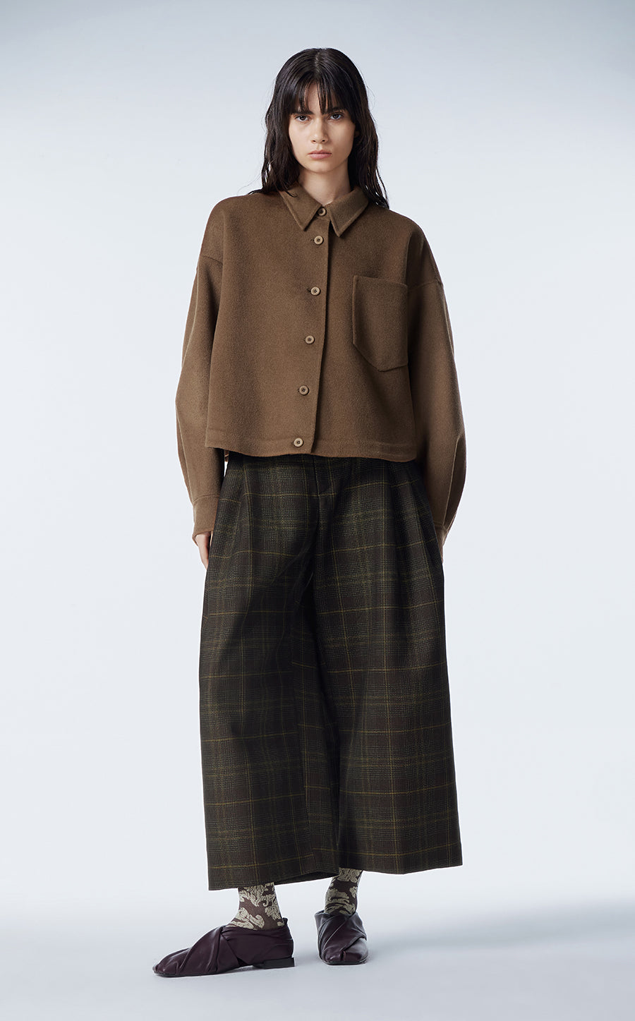 Coat / JNBY Wool-blend Cashmere Cropped Jacket