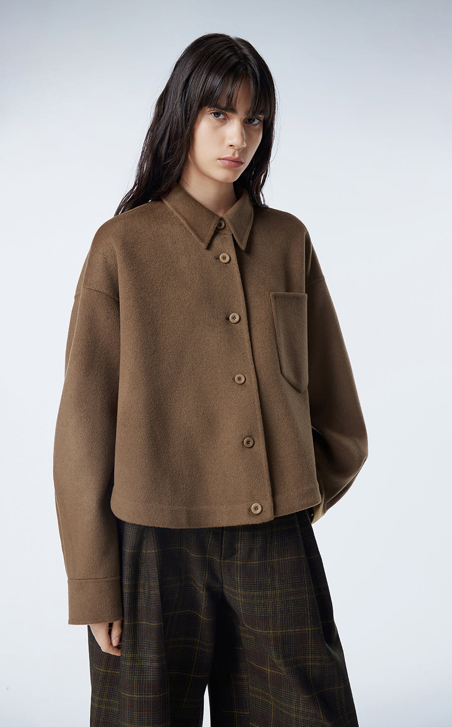 Coat / JNBY Wool-blend Cashmere Cropped Jacket