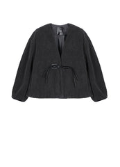 Coat / JNBY Relaxed V-neck Faux Fur Jacket