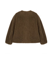 Coat / JNBY Relaxed V-neck Faux Fur Jacket