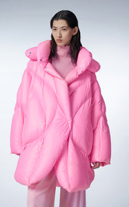 Coat / JNBY Curved Quilt Hooded Down Coat