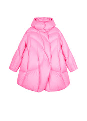 Coat / JNBY Curved Quilt Hooded Down Coat