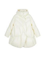 Coat / JNBY Curved Quilt Hooded Down Coat