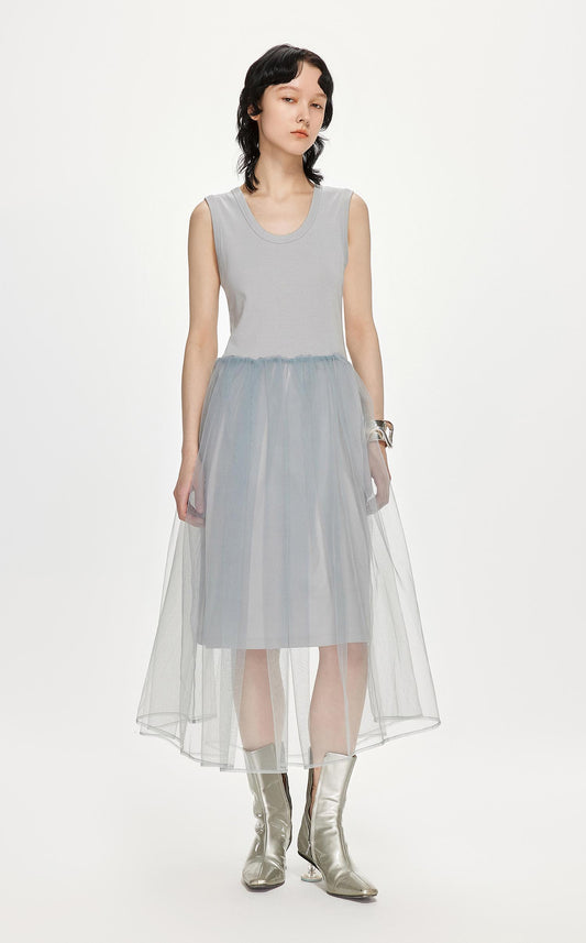 Dresses / JNBY Sleeveless Patched Layered Gauze Dress