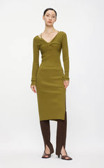 Dresses / JNBY Slim Fit V-Neck Long Sleeve Knitted Dress