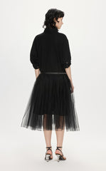 Dresses / JNBY Polo Style Patched Mid-Sleeve Gauze Dress