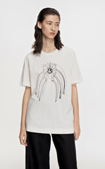 T-Shirt / JNBY Crewneck Graffiti Short Sleeve T-Shirt (100% Cotton)