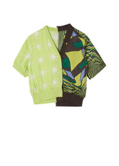 Shirt / JNBY Star Print Patchwork Short Sleeve Shirt