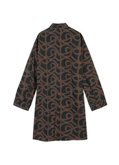 Dresses / JNBY Loose Fit Striped Printing Long-Sleeved Dress (100% Cotton)