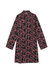 Dresses / JNBY Loose Fit Striped Printing Long-Sleeved Dress (100% Cotton)