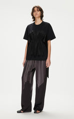 T-Shirt / JNBY Loose Fit Patchwork Short Sleeve T-Shirt with Tassel (100% Cotton)