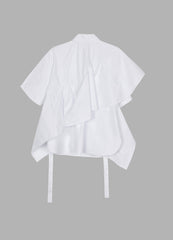 Shirt / JNBY Solid Asymmetric Short Sleeve Shirt (100% Cotton)