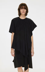 Shirt / JNBY Asymmetric Design Round Neck Short-sleeve Shirt(100% cotton)