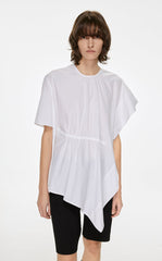 Shirt / JNBY Asymmetric Design Round Neck Short-sleeve Shirt(100% cotton)