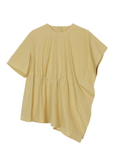 Shirt / JNBY Asymmetric Design Round Neck Short-sleeve Shirt(100% cotton)