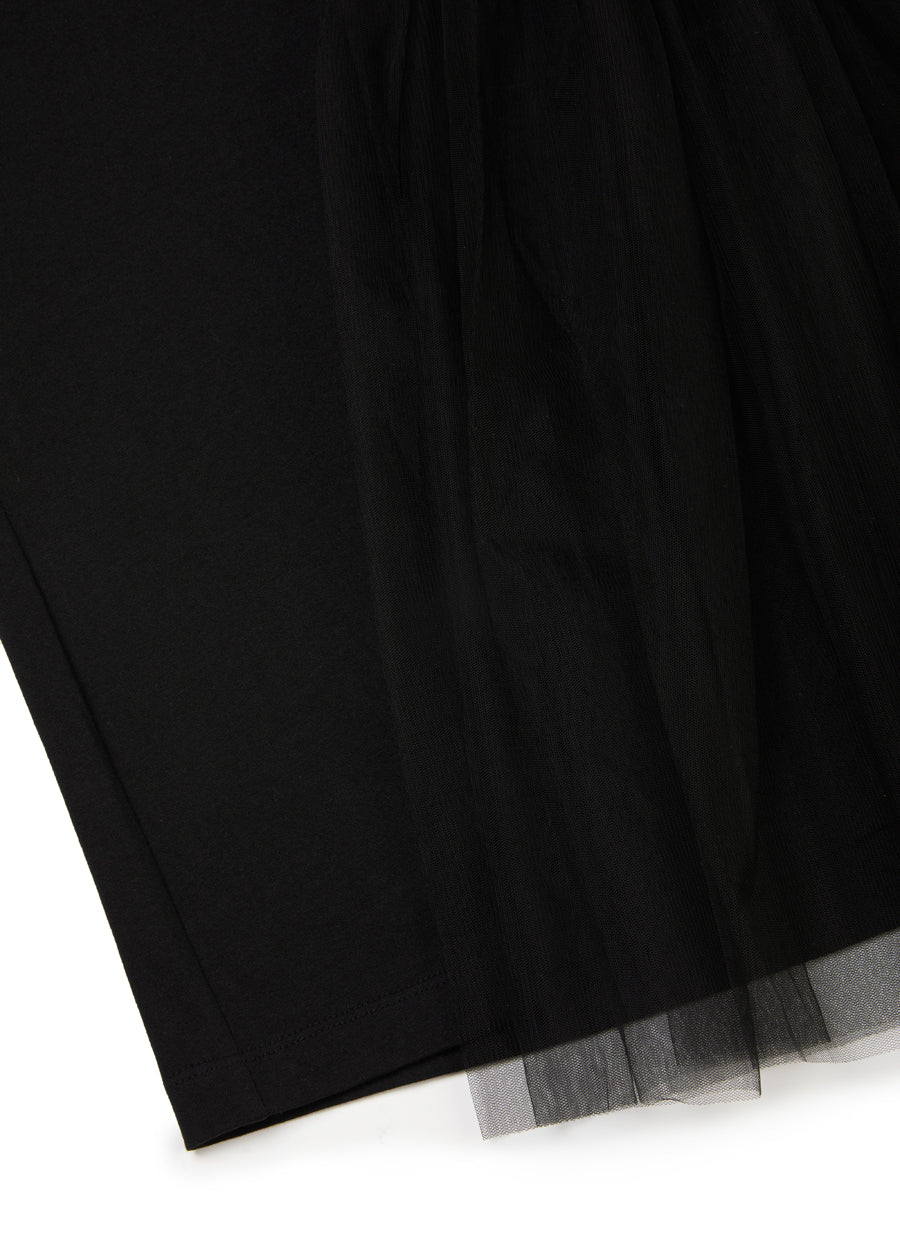 T-shirt / JNBY Relaxed Stitching Mesh Cotton Short-sleeve T-shirt