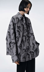 Shirt / JNBY Windblown Rabbit Cotton Oversize Print Shirt(100% cotton)