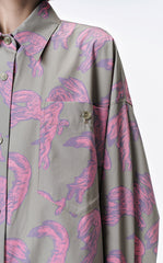 Shirt / JNBY Windblown Rabbit Cotton Oversize Print Shirt(100% cotton)