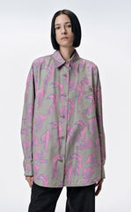 Shirt / JNBY Windblown Rabbit Cotton Oversize Print Shirt(100% cotton)