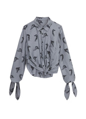 Shirt / JNBY Windblown Rabbit Silk Print Shirt(100% silk)
