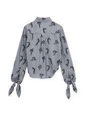 Shirt / JNBY Windblown Rabbit Silk Print Shirt(100% silk)