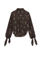 Shirt / JNBY Windblown Rabbit Silk Print Shirt(100% silk)