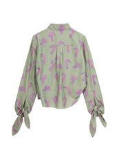 Shirt / JNBY Windblown Rabbit Silk Print Shirt(100% silk)