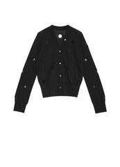 Sweater / JNBY Long-Sleeve Cutout Polka-Dot Cardigan Sweater