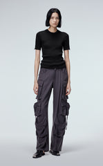 Sweater/ JNBY 100% Silk Round Neck Short-Sleeved Sweater