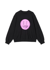 Sweatshirt / JNBY Fun Smile Pattern Loose Fit Round Neck Pullover Sweatshirt(100% cotton)