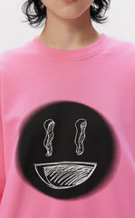 Sweatshirt / JNBY Fun Smile Pattern Loose Fit Round Neck Pullover Sweatshirt(100% cotton)