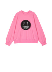 Sweatshirt / JNBY Fun Smile Pattern Loose Fit Round Neck Pullover Sweatshirt(100% cotton)