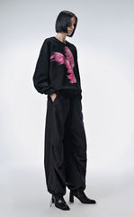 Sweatshirt / JNBY Windblown Rabbit Pattern Loose Fit Round Neck Long Sleeve Sweatshirt