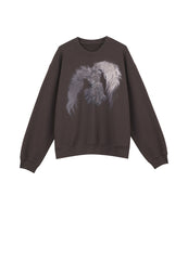 Sweatshirt / JNBY Windblown Rabbit Pattern Loose Fit Round Neck Long Sleeve Sweatshirt