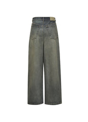 Pants / JNBY Cool Casual Washed Wide-leg Jeans(100% cotton)