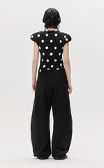 Pants / JNBY Wide-leg Polka-dot Loose Fit Casual Pants(100% cotton)