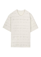 T-shirt / JNBY Round Neck Hollow Out Cotton T-shirt