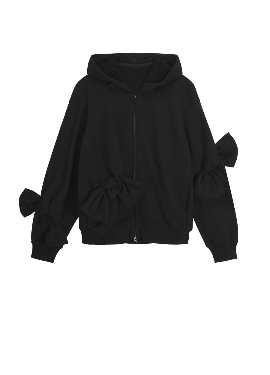 Sweatershirt / JNBY Playful Three-Dimensional Bow-Knot Hooded Loose Fit Sweatershirt