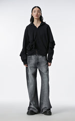 Sweatershirt / JNBY Playful Three-Dimensional Bow-Knot Hooded Loose Fit Sweatershirt