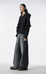 Sweatershirt / JNBY Playful Three-Dimensional Bow-Knot Hooded Loose Fit Sweatershirt