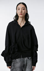 Sweatershirt / JNBY Playful Three-Dimensional Bow-Knot Hooded Loose Fit Sweatershirt