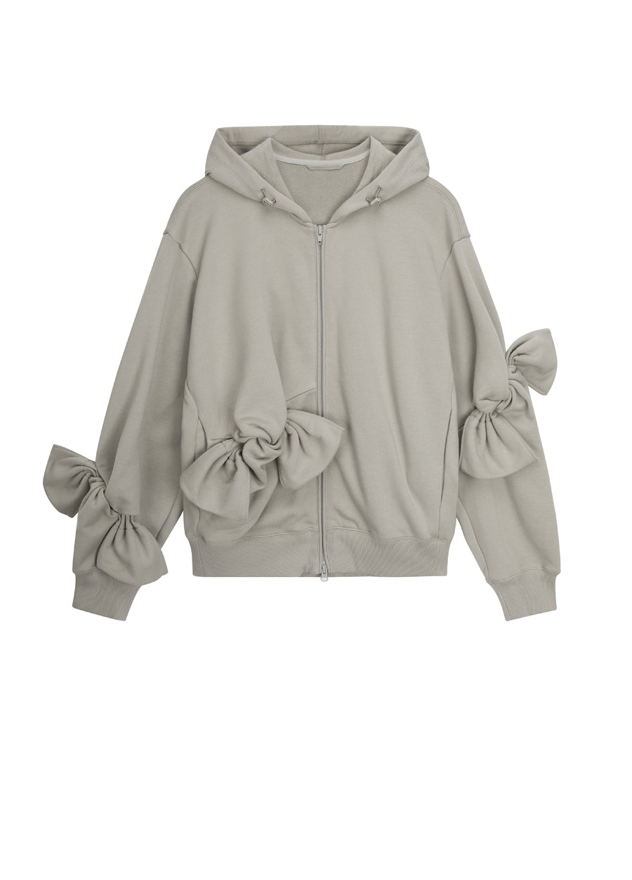Sweatershirt / JNBY Playful Three-Dimensional Bow-Knot Hooded Loose Fit Sweatershirt