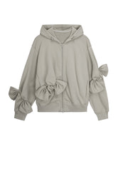 Sweatershirt / JNBY Playful Three-Dimensional Bow-Knot Hooded Loose Fit Sweatershirt